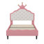 Lit princesse en cuir PU avec tête de lit capitonnée Lovely Crown-1943398392