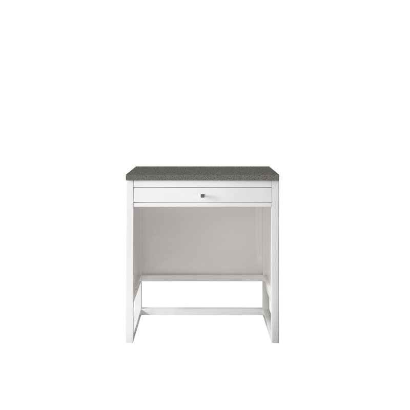Athens 30" Single Bathroom Vanity, Glossy White/Gray Expo