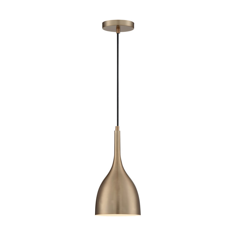 Bellingham 1 - Light Single Pendant, 13.25" H x 6.75" W x 6.75" D, Burnished Brass