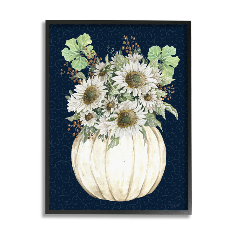 Bouquet de citrouille d'automne, giclée par Cindy Jacobs, Giclée encadrée noir minuit, H 14 po x l 11 po x P 1,5 po
