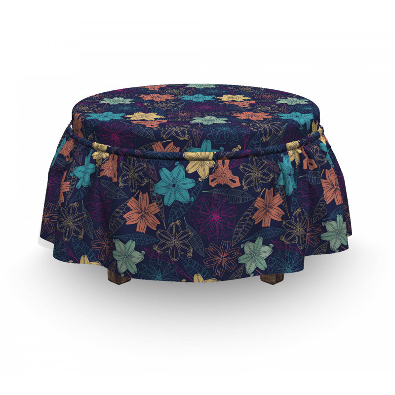 Housse pour repose-pieds hibiscus exotique