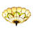 3 -Light 16" Vintage Tiffany Glass Flush Mount