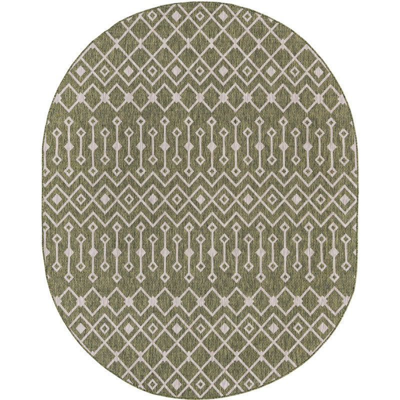 Tapis d'extérieur Preen couleur beige, Ovale 7 pi 10 po x 10 pi