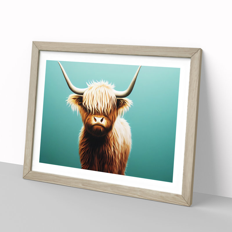 Grand Highland Cow - Print, 34cm H x 46cm W, Oak