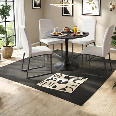 Modern Dining Table Sets(Must include both Table and Chair), Compact MDF Marble Kitchen