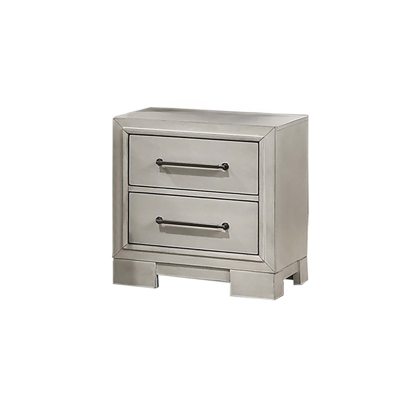 Table de chevet Modern Farmhouse avec poignées épurées et pieds carrés