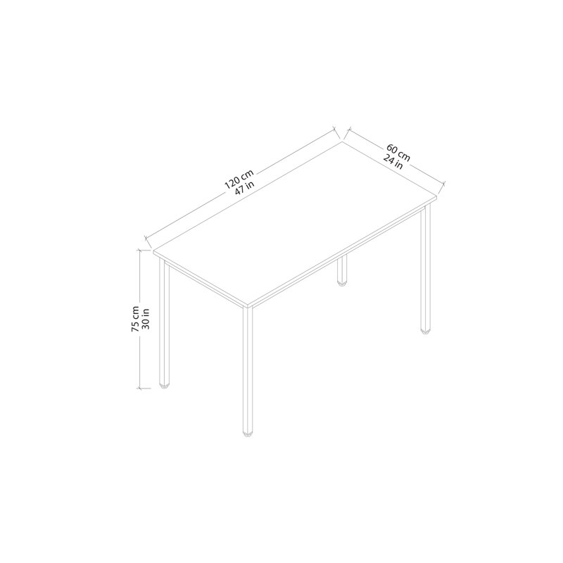 Atlas Table Modular Desk, Walnut/Brown