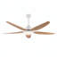 White Outdoor Ceiling Fan, 56 in Ceiling Fan Lights with Remote Control, 5 ABS Blades, 6 Speed Reversible DC Motor Modern for Patios, Living Room, Bedroom, Porch