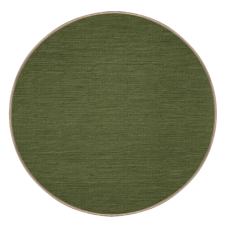 Machine Washable Solid Brown Area Rug, Rond 4 pi