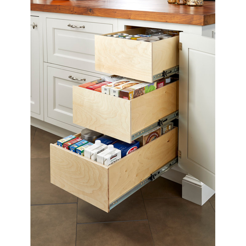 Slide-A-Shelf Made-To-Fit 8 Inch High Box Unit Full Extension Rails with Soft Closing Feature, 16.5" D, 26.5" W
