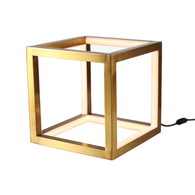 Mauck LED Square Table Lamp, Gold