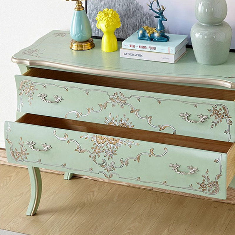 Buffet simple en bois peint rétro