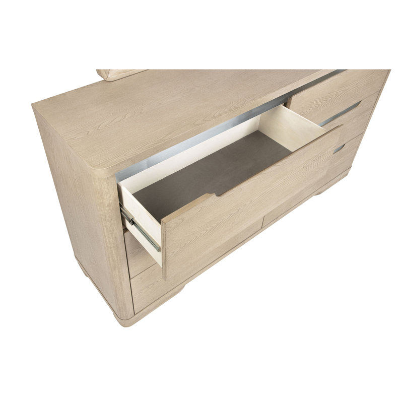 Commode de chambre à 6 tiroirs et miroir