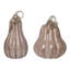  Glass 11 in. Pink Harvest Pumpkins with Crackle Detail Set of 2