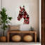 Art mural cheval cramoisi abstrait abstrait contemporain-129147081-129392456