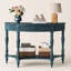 Console 45 po avec tiroirs cannelés et demi-lune, table d'entrée courbée avec pieds romains sculptés-768403913