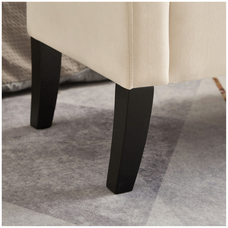 Banc de lit 51,5 po avec velours de rangement, Beige