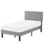 Ensemble de base de lit tapissier simple de 2 pièces avec tête de lit réglable Scarpaci, support de lattes en bois, aucun sommier requis, sans bruit-92191455