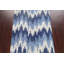 Tapis bleu / blanc noué à la main de conception unique 4 pi 11 po x 7 pi 10 po New Age