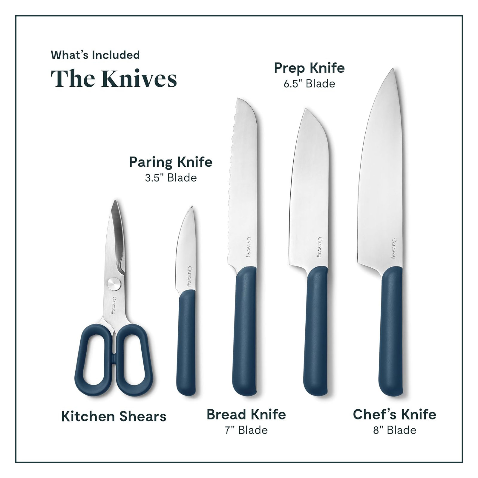 Caraway 5Pc Knife Set, Navy