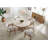 Pula Round Stone Top Solid Wood Base Dining Table