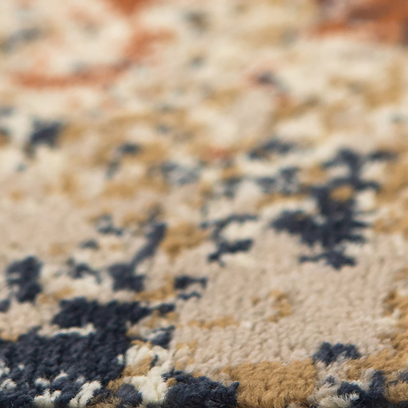 2' X 3' Orange Abstract Power Loom Area Rug