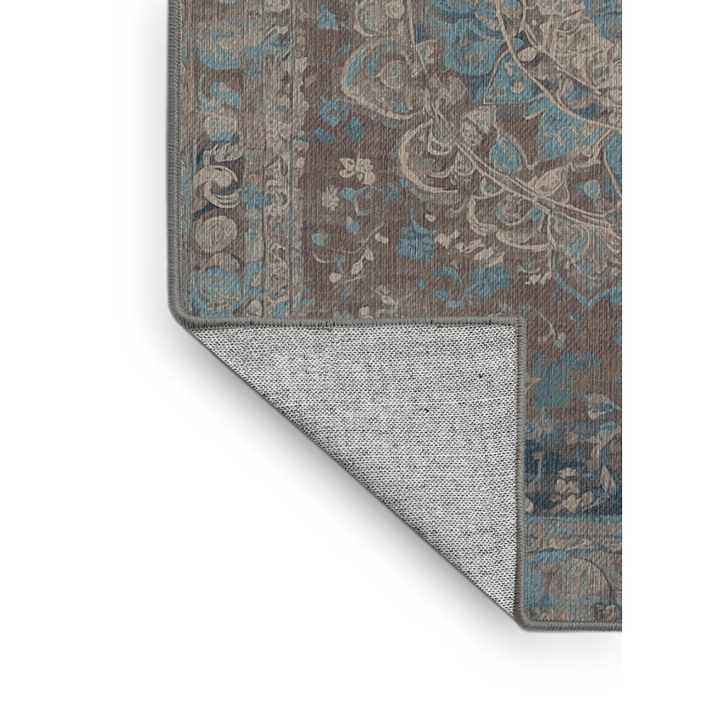 Machine Washable Gray Area Rug, Rectangle 4' x 6'
