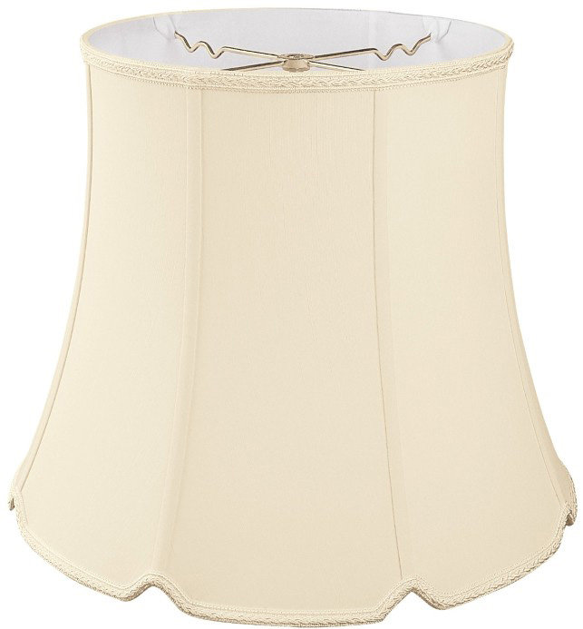 Abat-jour cloche en soie / shantung (araignée), Beige, H 11,5 po x l 14 po x P 14 po