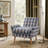 Harvest Upholstered Accent Chair with Arm and Rubber Wood Legs for Living Room
