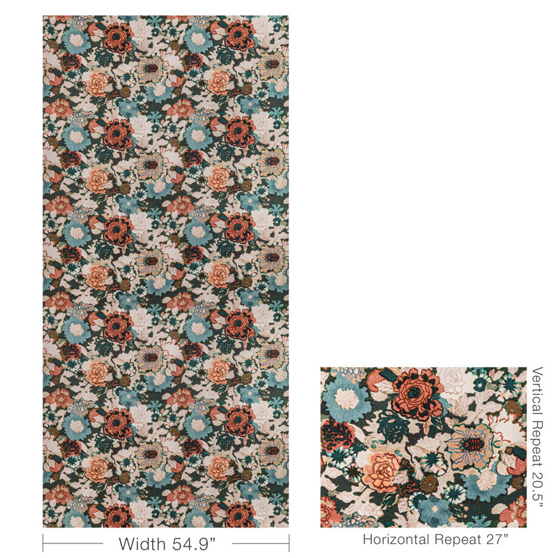 Rhapsody Arioso Print Fabic, Sea/Spice