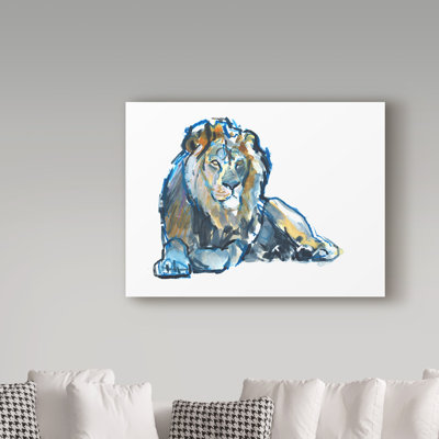 'Lion' Oil Painting Print on Wrapped Canvas