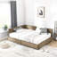 Lit double tapissier en velours double - Structure et design élégant, brun pour le salon de chambre à coucher avec, et-37796629