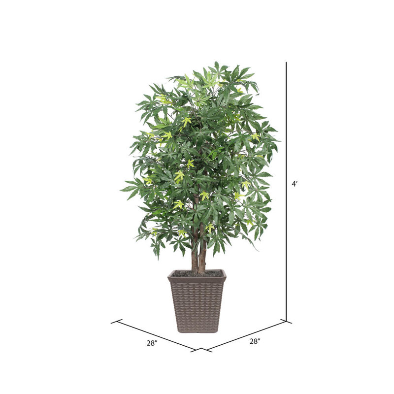 Érable artificiel en pot 48 po, Brun