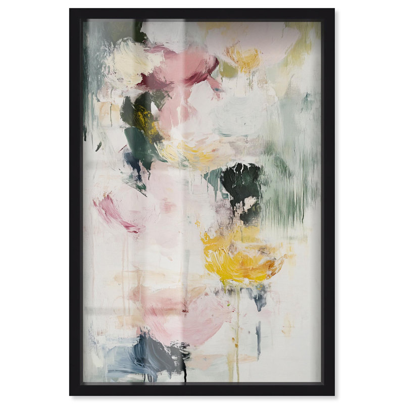 Décoration murale moderne «Dripping Colors II Shadowbox» par Art Remedy, H 16 po x l 11 po, Noir