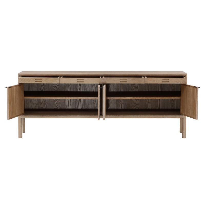 Lysander 83" Wide 4-Drawer Sideboard, Light Natural