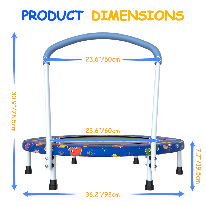 Mini trampoline 36 "avec poignée pour enfants de 1 à 6 ans - Amusement intérieur / extérieur