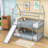 Twin Over Twin House Bunk Bed with Slide-1959842466