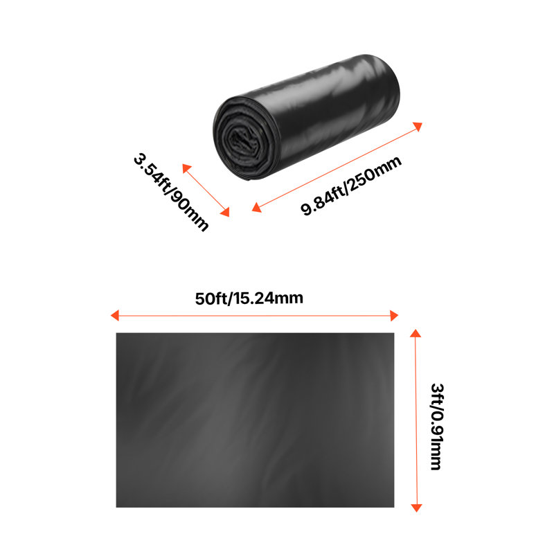 3FT x 50FT Plastic Sheeting Heavy Duty, 4 Mil Thick Plastic Sheeting Roll, Plastic Drop Cloth Painters Tarp, Polyethylene Covering for Crawl Space Vapor Barrier, Multi-Purpose, Black