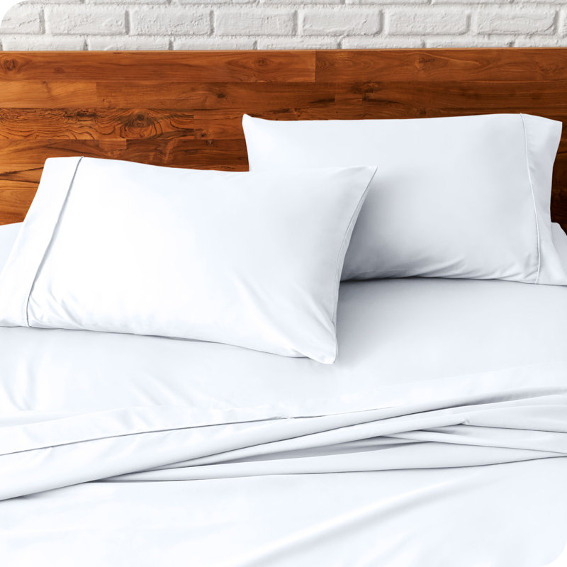 Microfiber Machine Woven - Set of 2, White, 2 Standard Pillowcases