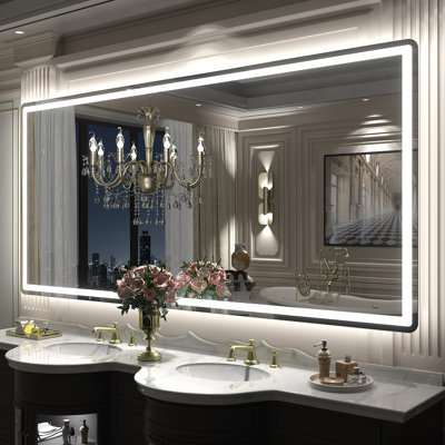 Miroir de salle de bain / de salle de bain anti-buée à DEL certifié Aevar avec garantie de 3 ans UL