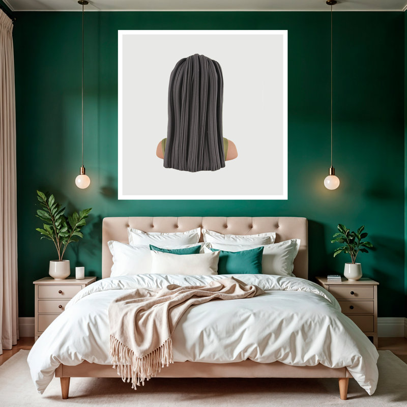 «Good Black Art -« Bembe », art mural par PJ Harper | Édition limitée de portrait aux cheveux roux, H 16 po x l 16 po, Blanc