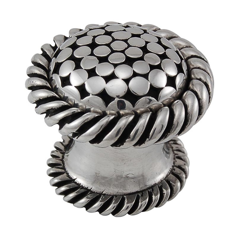 Tiziano Mushroom Knob, Antique Silver, 1.25" H x 1.25" W x 1" D