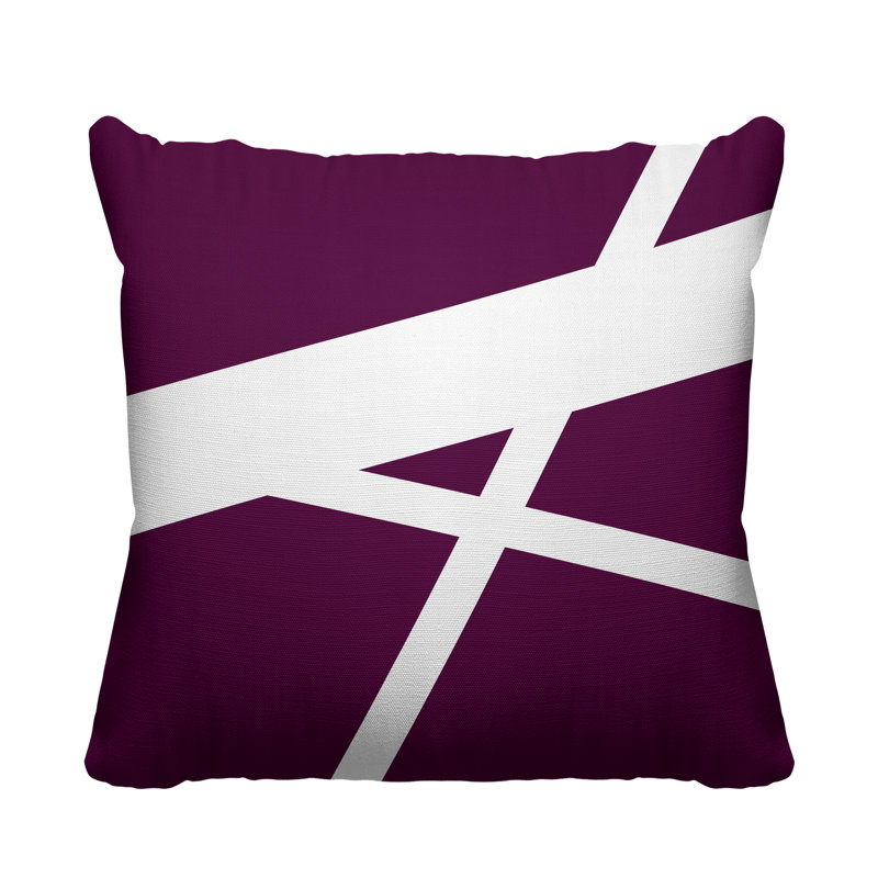 Coussin décoratif intérieur / extérieur Seward Abstract Lines, L 19 po x H 19 po, Mauve