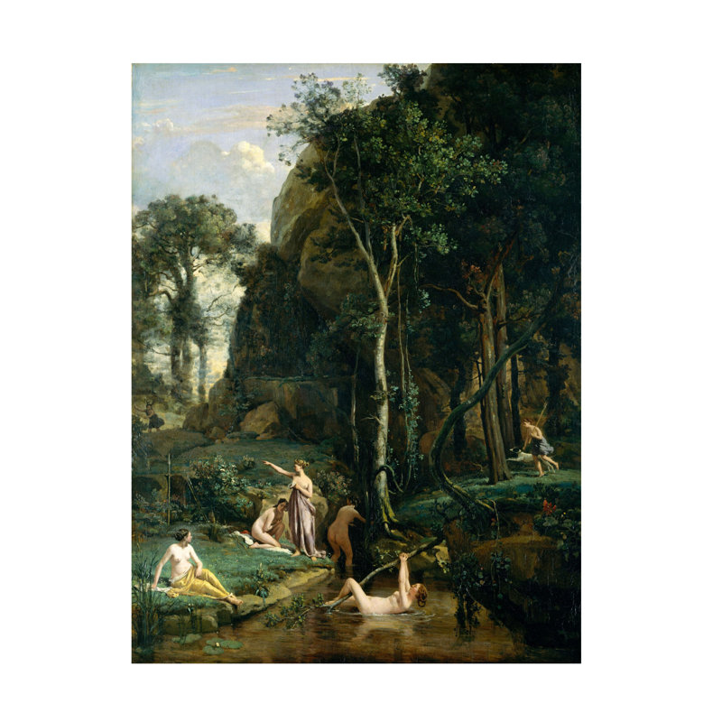 Art Jean Jean Camille Corot, Diane et Actéon, 1836, H 19 po x l 14 po