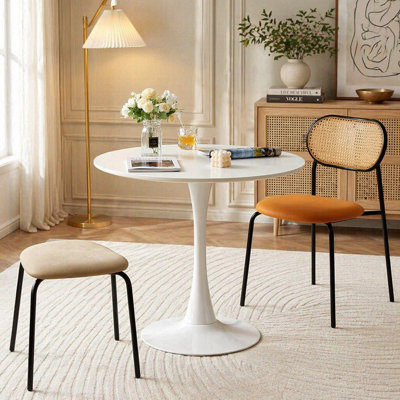Table de salle à manger ronde 23,6 po Tulip White