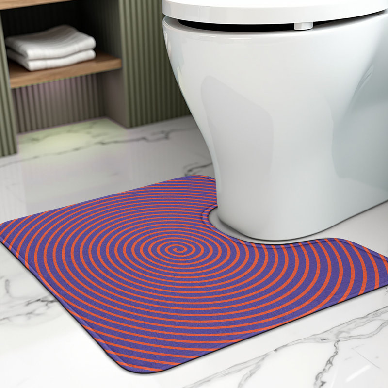 Tapis de salle de bain en U psychédélique 20 po Violet Orange