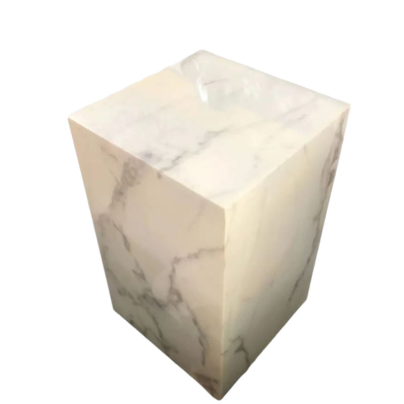 Table d'appoint en marbre Medellin, H 19,75 po x l 11,88 po x P 11,88 po