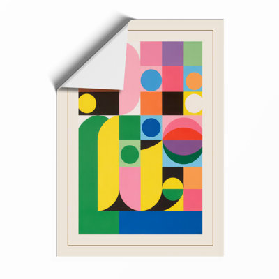 Colour Grid Geometric - Framed Print