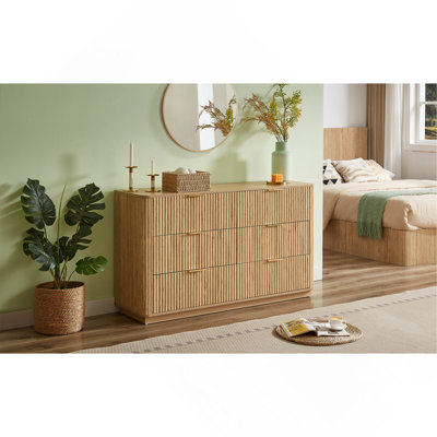 Alouette Wood Dresser Chest Of 6 Drawers