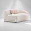 Canapé modulaire beige avec 3 coussins et base en acier inoxydable